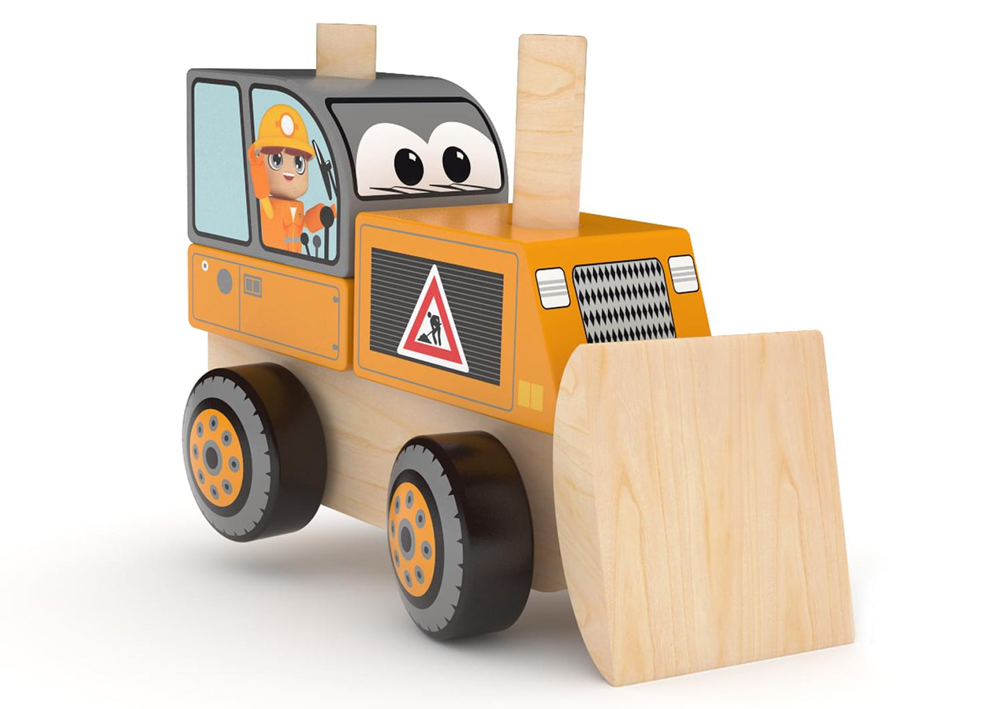 J'Adore Bulldozer Wooden Stacking Toy