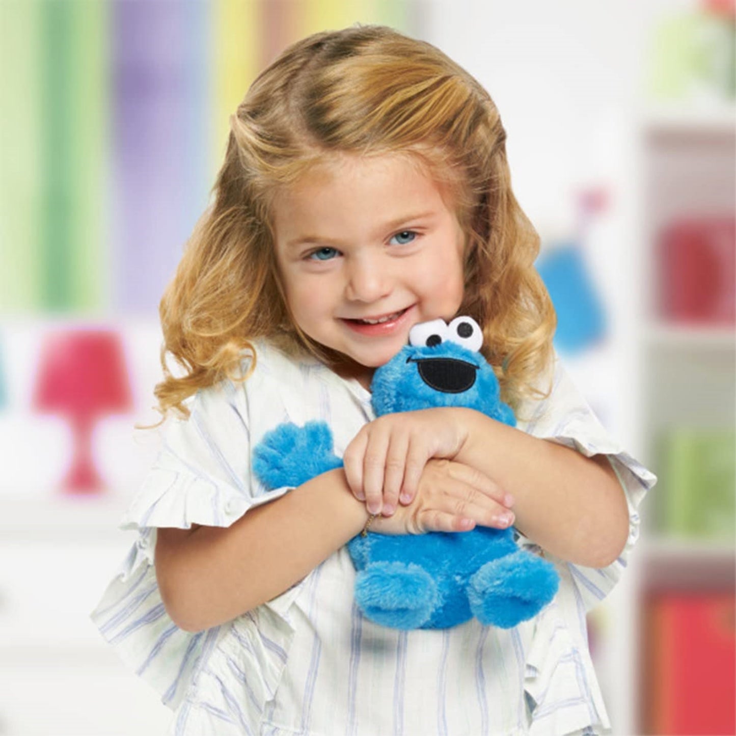 Just Play Cookie Monster Plush Stuffed Animal - 8-inch Blue Polyester Toy for Kids Ages 18 Months, Model 57564