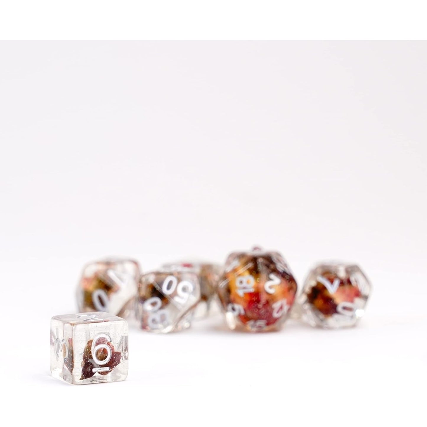 Fanroll By Metallic Dice Games 16Mm Resin Poly Dnd Dice Set: Rose Dice, Role Playing Game Dice For Dungeons And Dragons