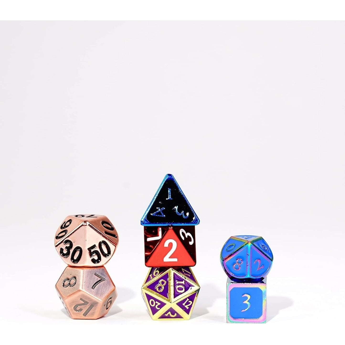 Fanroll By Metallic Dice Games Misfit Metals, Bag Of Dnd Dice, Role Playing Game Dice Accessories For Dungeons And Dragons