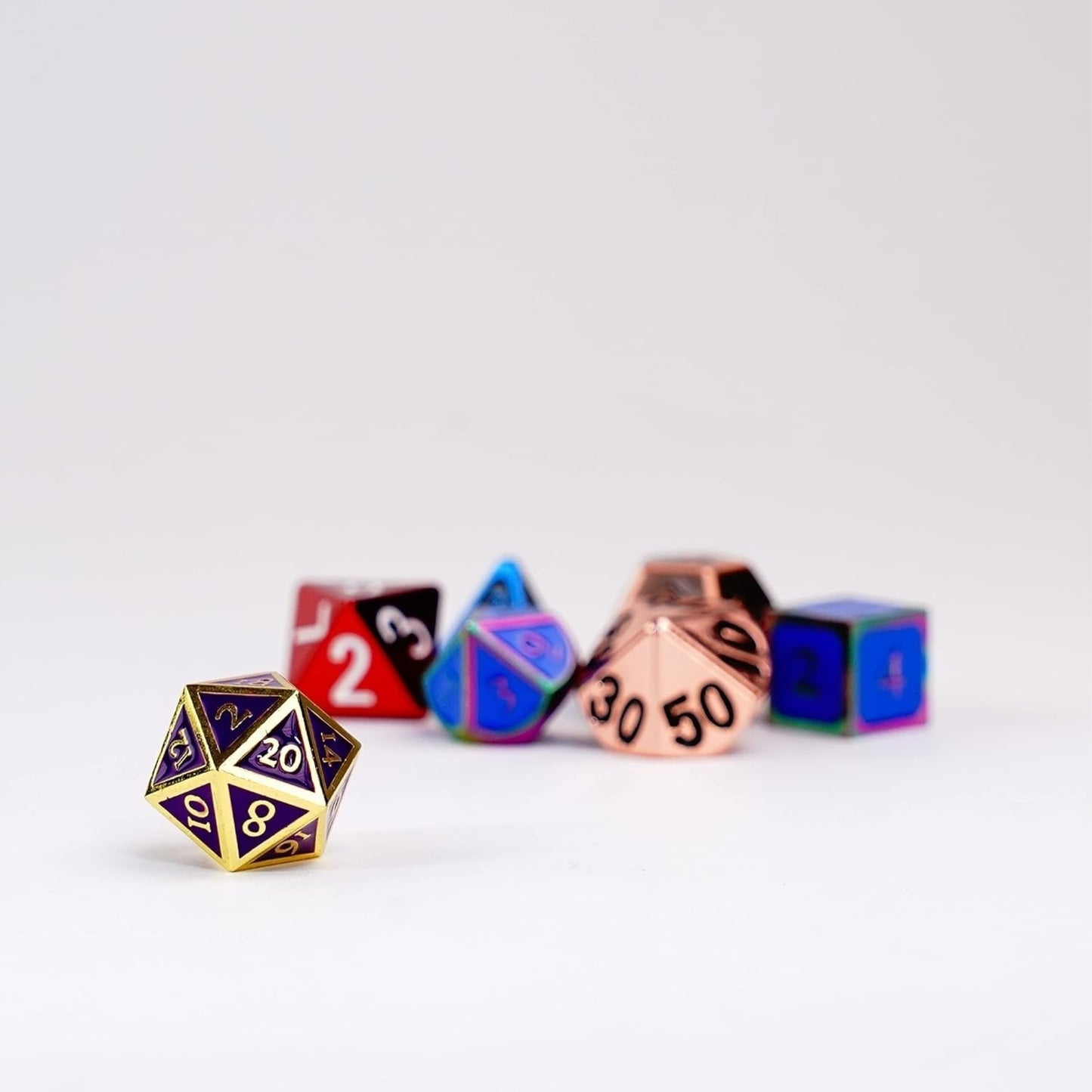Fanroll By Metallic Dice Games Misfit Metals, Bag Of Dnd Dice, Role Playing Game Dice Accessories For Dungeons And Dragons