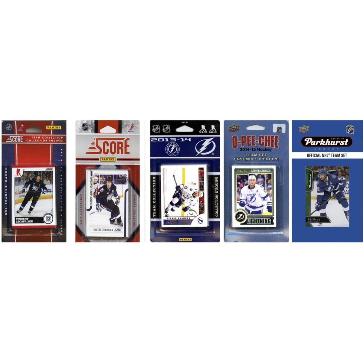 NHL Tampa Bay Lightning 5 Different Licensed Trading Card Team Sets