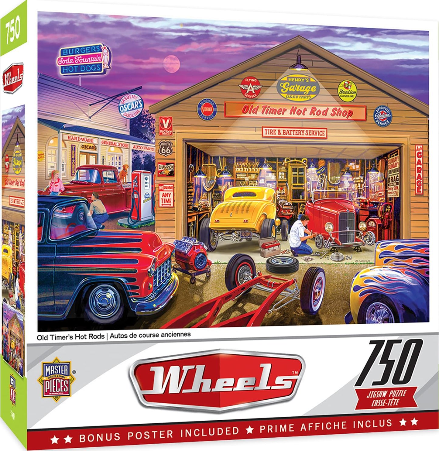 Masterpieces 750 Piece Jigsaw Puzzle For Adults And Family - Old Timer'S Hot Rods - 18'X24'