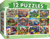 Artist Gallery Jigsaw Puzzle 12-Pack | 4X 100Pc | 4X 300Pc | 4X 500Pc