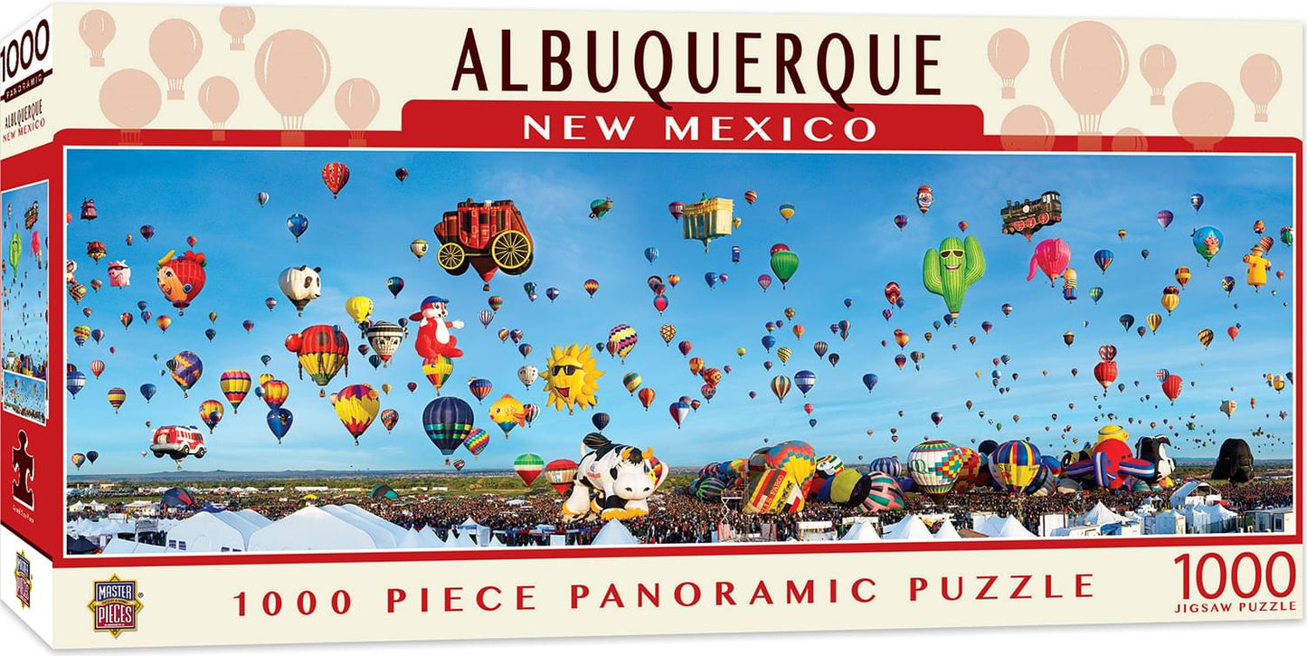 Masterpieces - 1000 Piece Jigsaw Puzzle, Albuquerque Balloons Panoramic, Fun For Adults, Family, Kids 13'X39