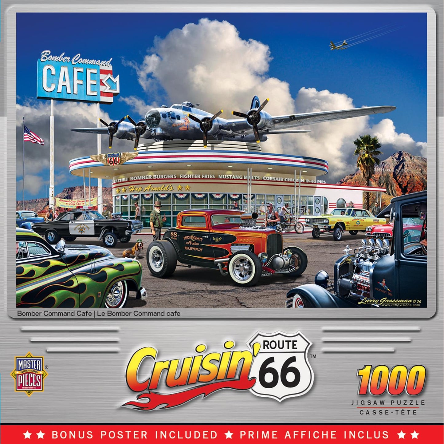 Cruisin Route 66 Bomber Command Caf 1000 Piece Jigsaw Puzzle