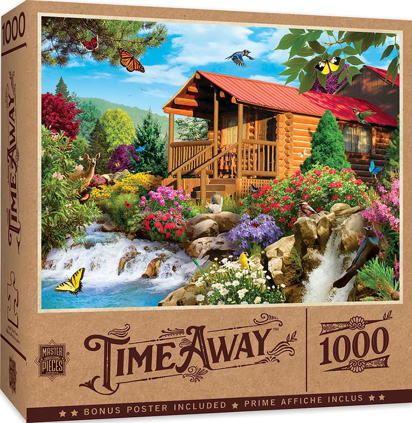 Masterpieces 1000 Piece Jigsaw Puzzle For Adults, Family, Or Kids - Cascading Cabin - 19.25'X26.75'