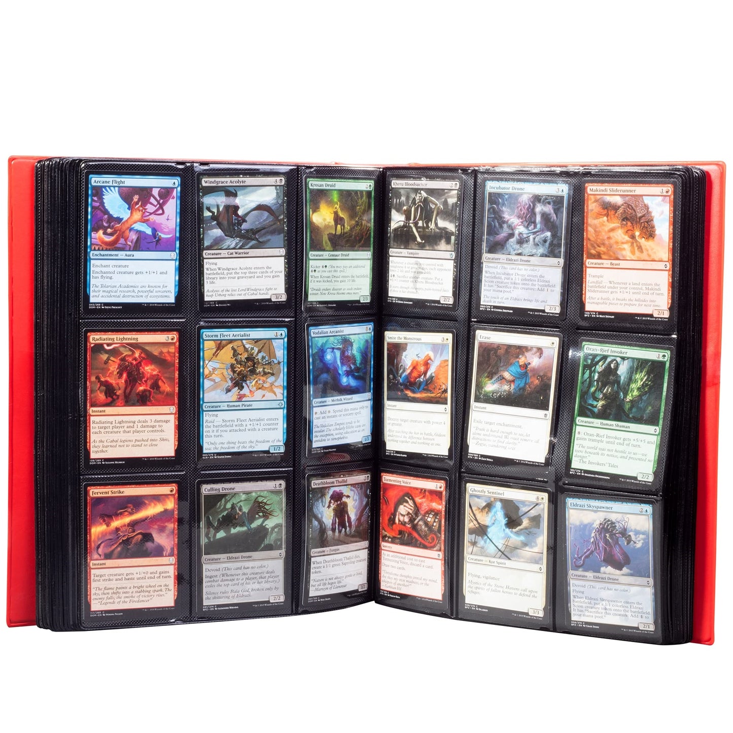 Monster 9 Pocket Trading Card Xl Binder - Holofoil Red Album, Anti-Theft & Drop Tcg Protection W Side Loading Padded Pockets, Double Sided, Holds 720 Cards, For Sports, Gaming, Kpop, Gift