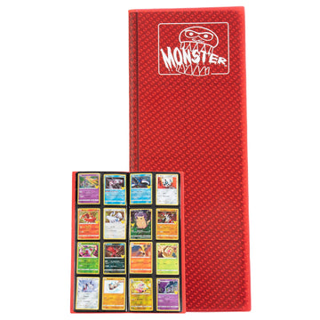 Monster Tower Binder - Holofoil Red Album, Anti-Theft & Anti-Drop Tcg Protection W Side Loading Padded Pockets, Double Sided, Holds 320 Cards, For Sports, Gaming, Kpop, Gift