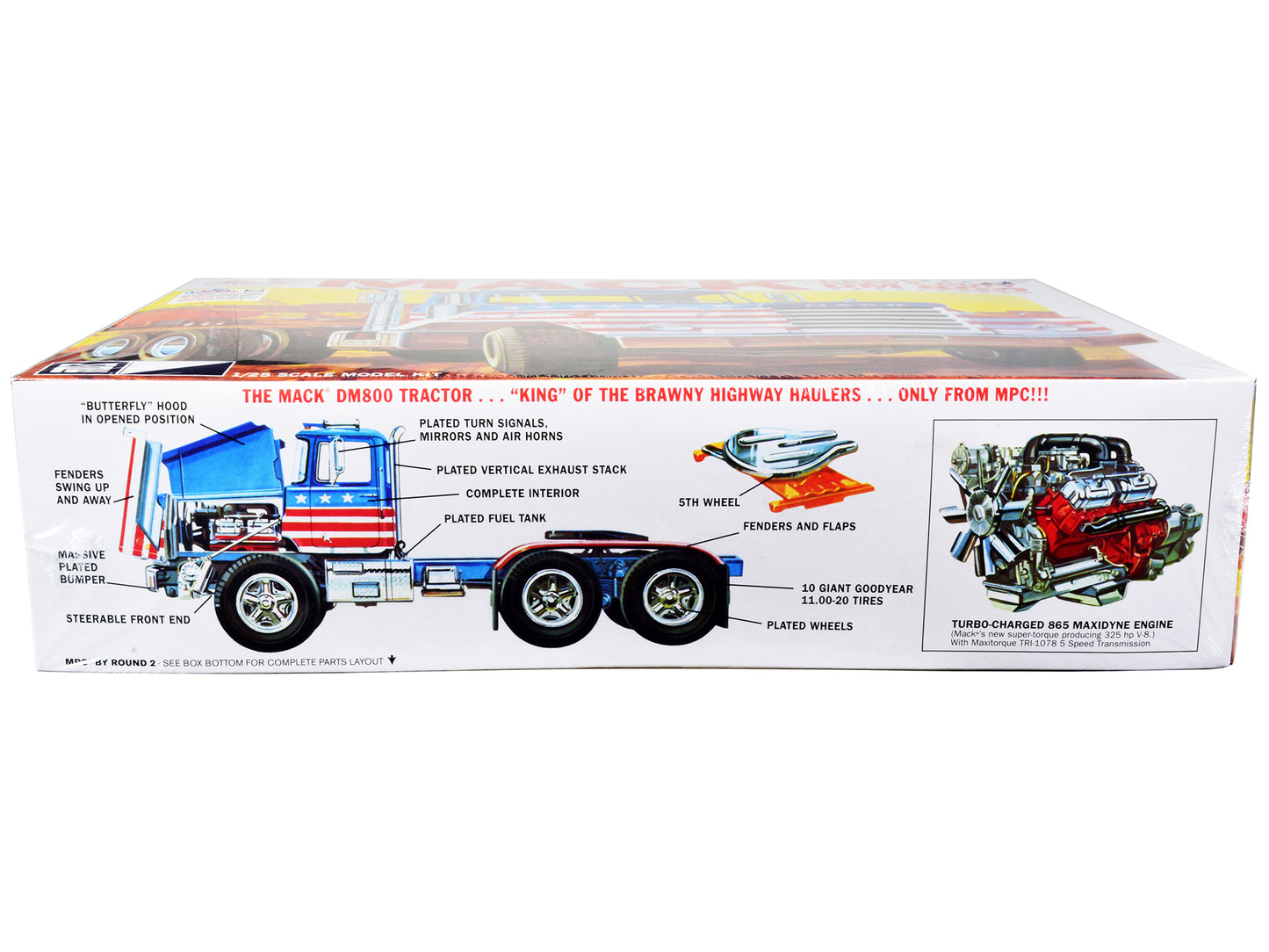 Skill 3 Model Kit Mack Dm 800 Semi Tractor Truck 1/25 Scale Model By Mpc