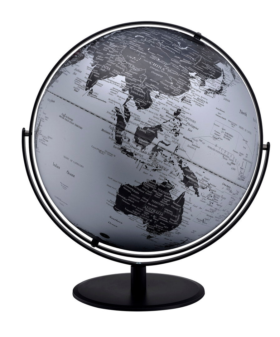 Ore International World Globe Black/Silver
