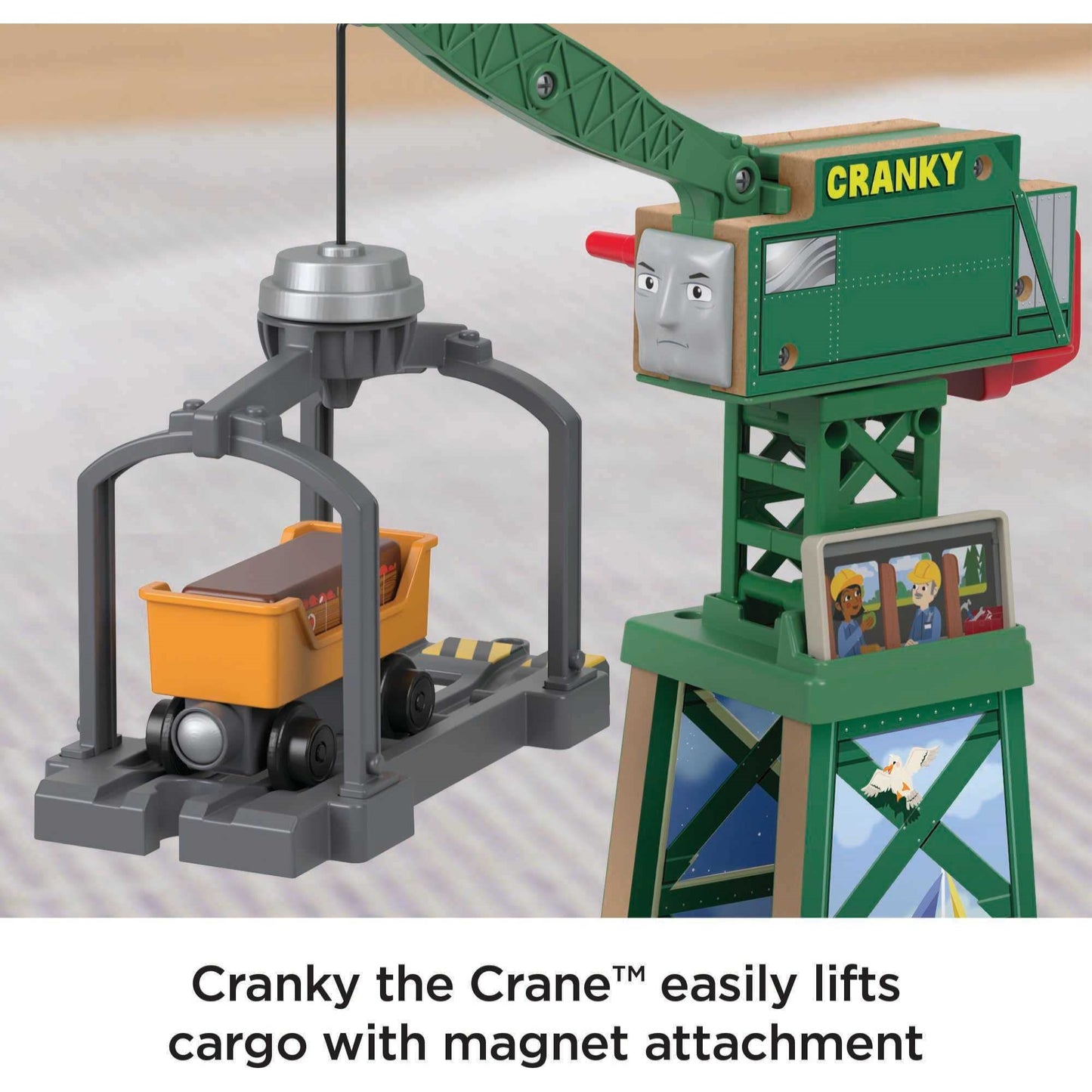 Thomas & Friends Wooden Railway Toy Train Set Brendam Docks Wood Playset With Cranky The Crane For Preschool Kids Ages 3+ Years