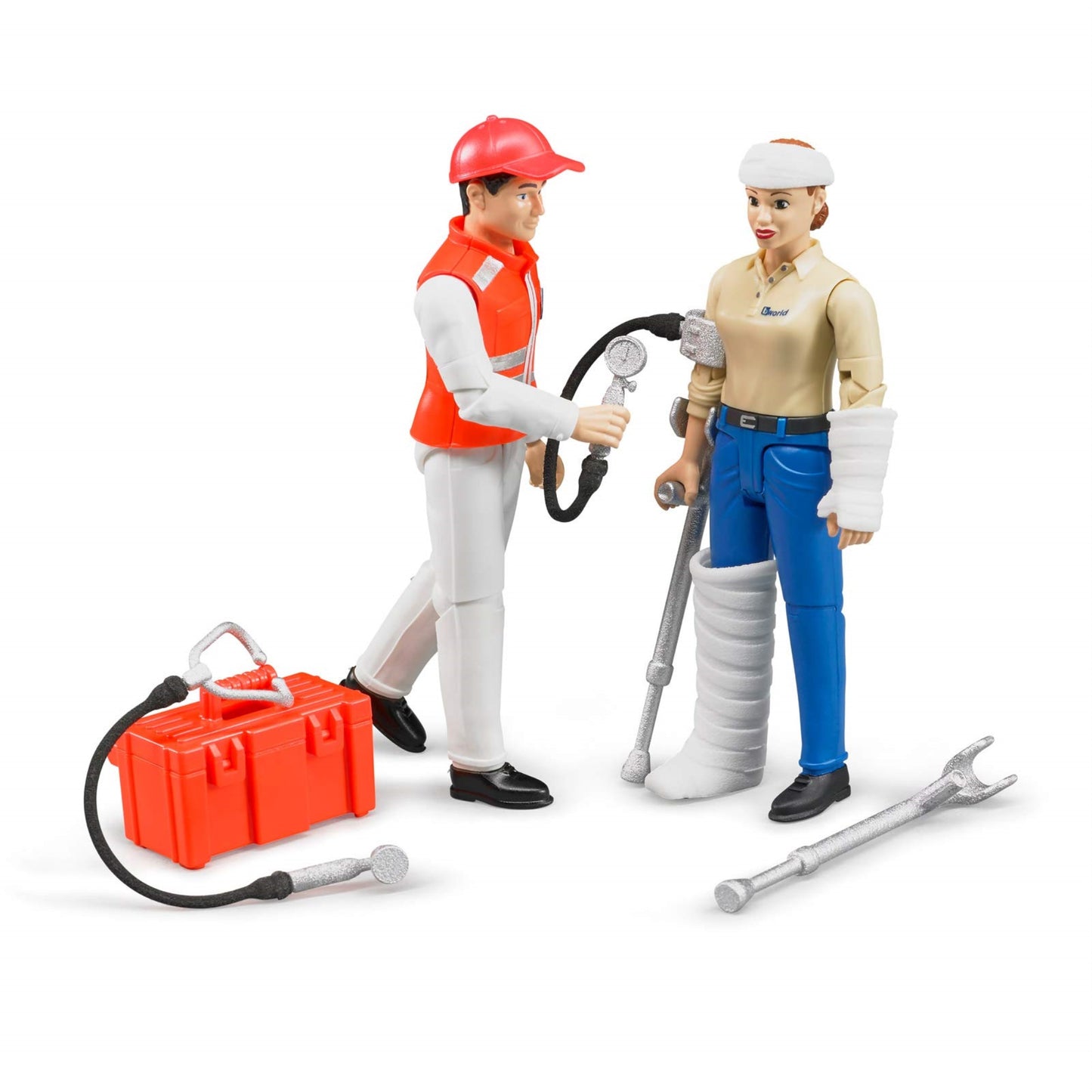 Bruder 62710 bworld Ambulance Toy Figure Set - Small Blue ABS Model
