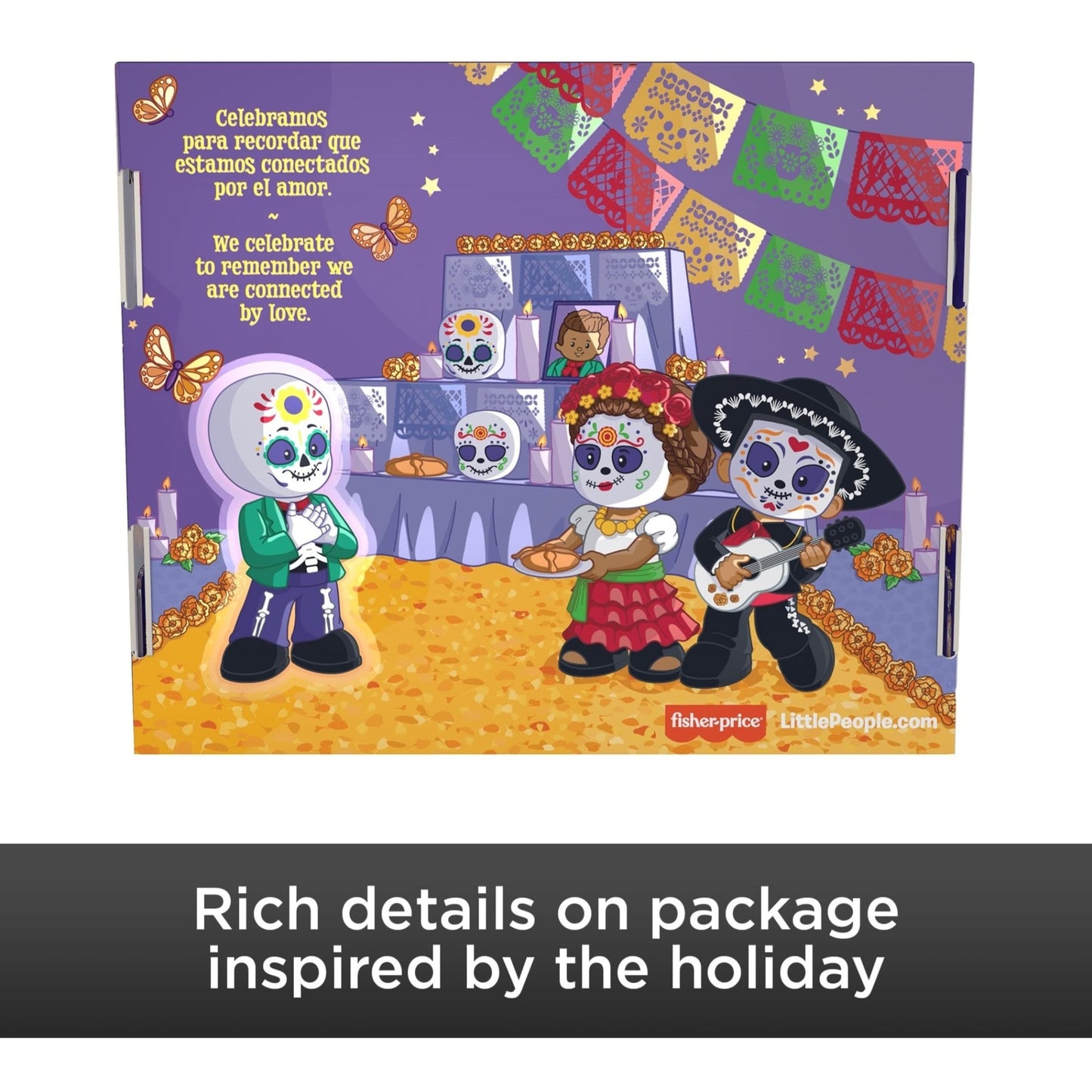 Little People Collector Da De Muertos 2022 Special Edition Set In A Display Package, 3 Figures In Traditional Dress