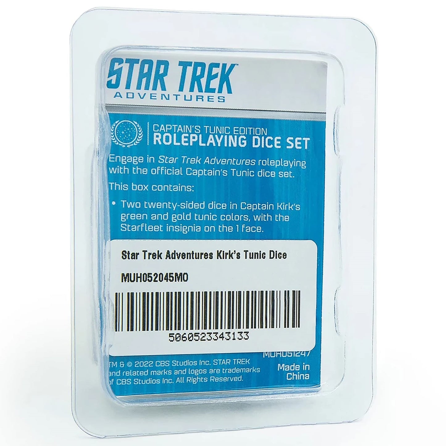 Modiphius Star Trek Adventures Captain Kirk's Tunic Dice Set - 6 Piece, Green, Plastic (MUH052045)