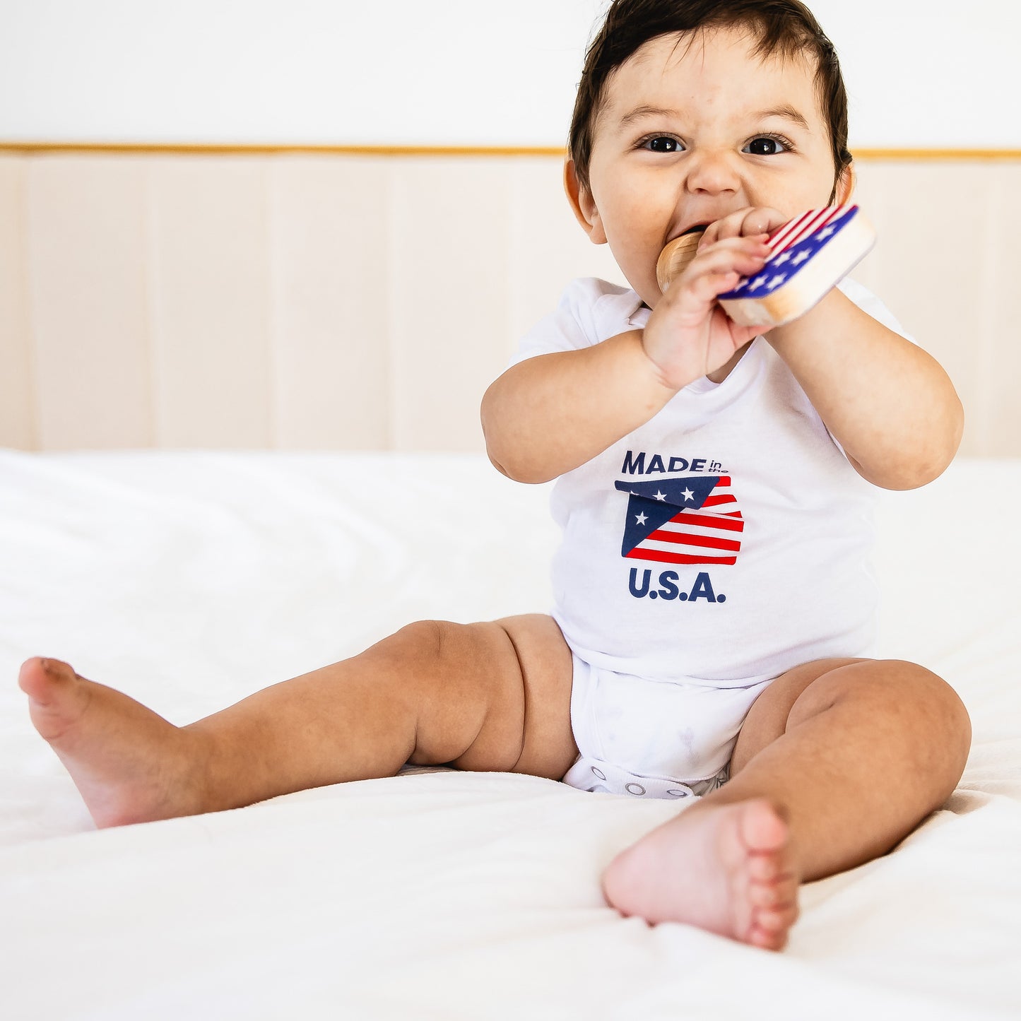 100% Airlume Combed, Ring-Spun Cotton Onesie - Made in the USA (Size 3-6 mo)