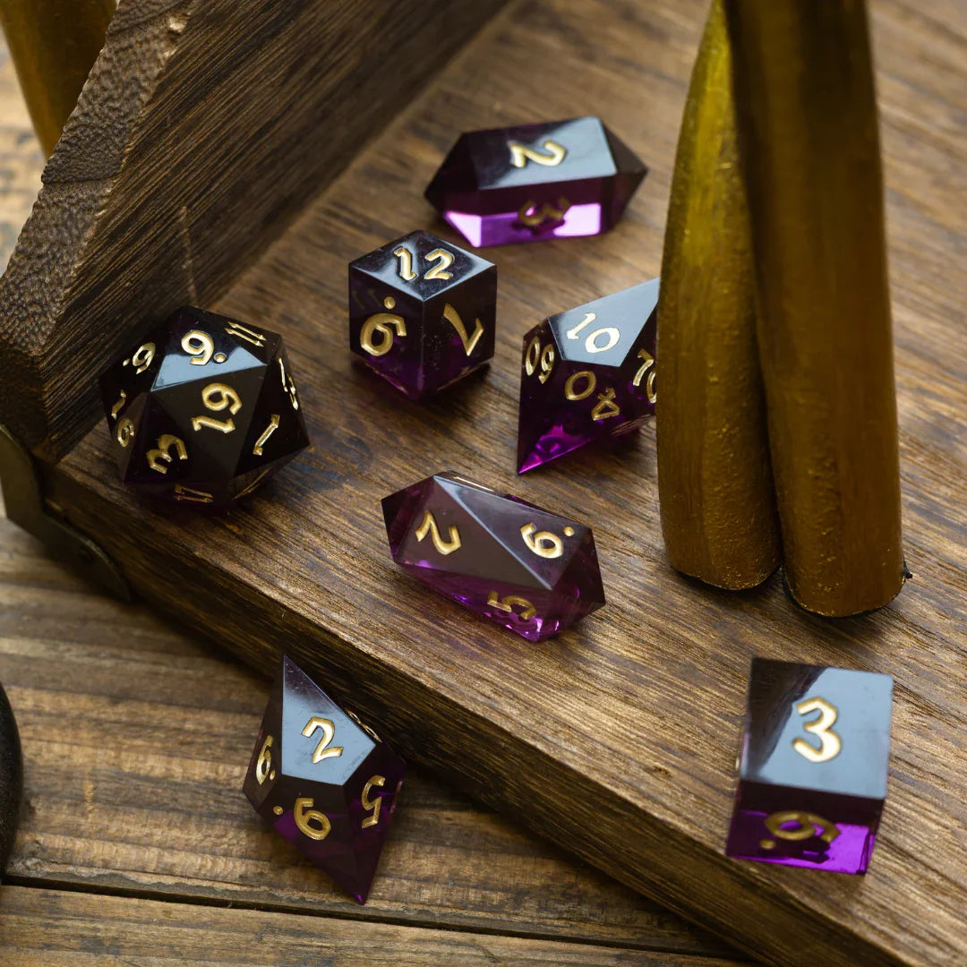 Mystic Violet Resin DND Dice Set