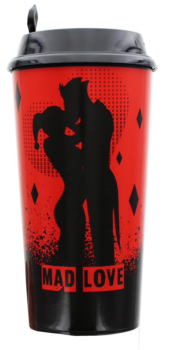 Dc Comics ''Mad Love'' Harley Quinn And The Joker Travel Cup | Red