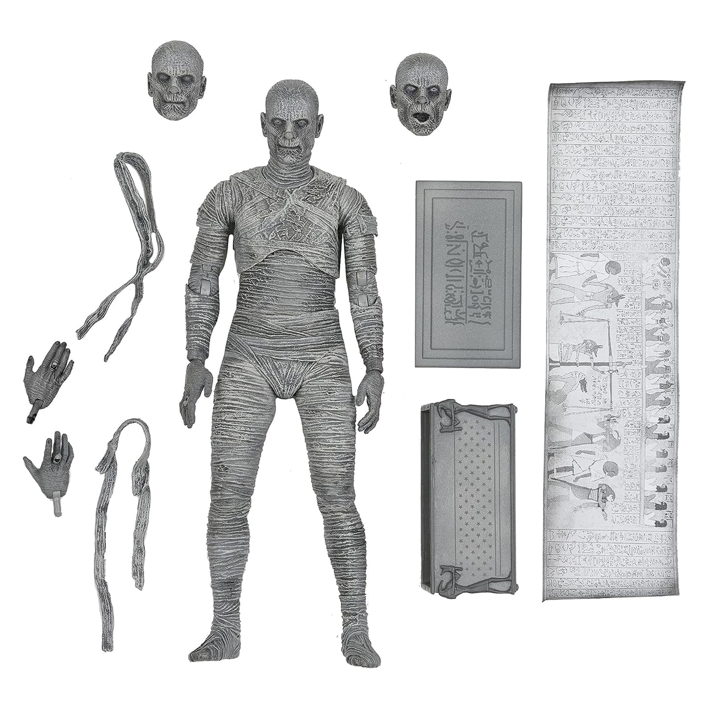 Neca Universal Monsters Mummy 7In Ultimate Af Black & White Ver