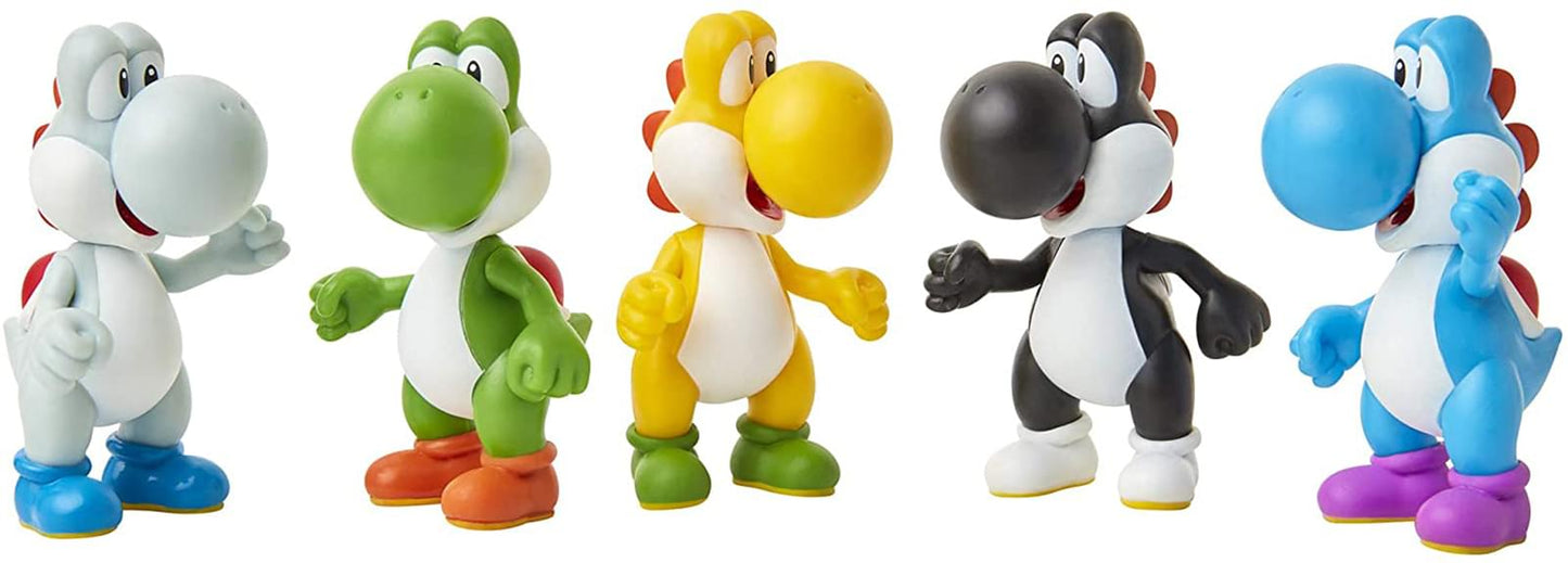 Super Mario World Of Nintendo 2.5 Inch Yoshi Figure 5-Pack