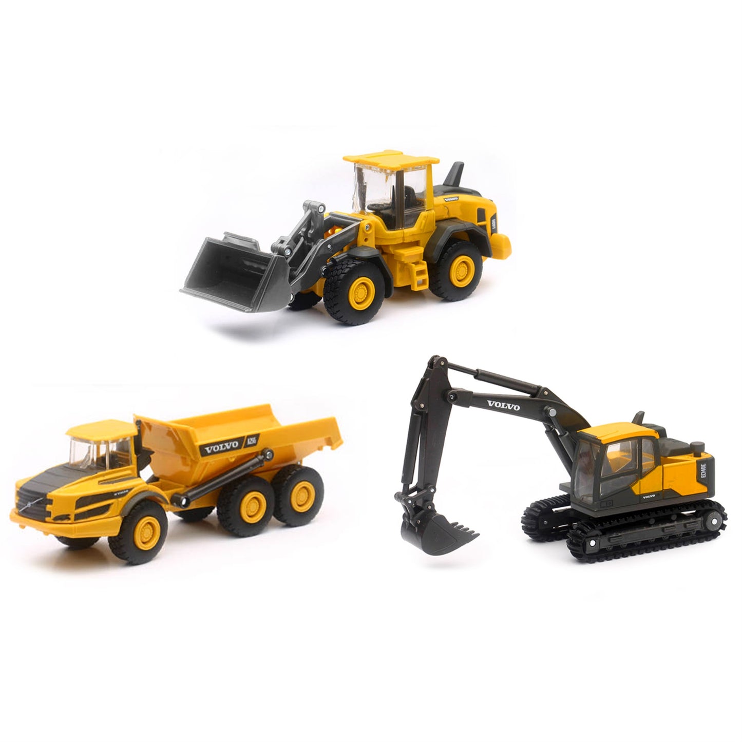 'Volvo Construction Vehicles'' Set Of 3 Pieces Diecast Models By New Ray
