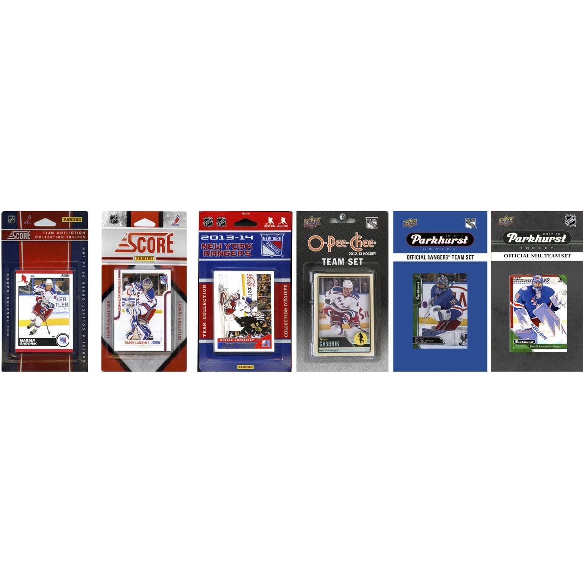 NHL New York Rangers 6 Different Licensed Trading Card Team Sets