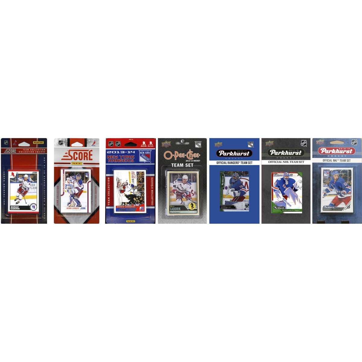 NHL New York Rangers 7 Different Licensed Trading Card Team Sets