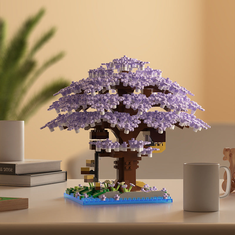 Wow, custom cherry tree building blocks assembled children's toys boys and girls Valentine's Day gift Jihui M2109