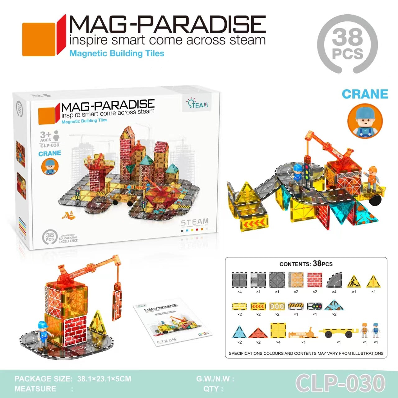 Girls Color Window Magnetic Sheet Kidsren's Zoo Engineering Vehicle City Crane Scene Strong Magnetic Refill Kidsren's Puzzle