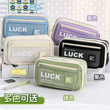 Flip-Top Pencil Case Ins Style High School Student New Style Pencil Case for Girls Male Large Capacity Stain-Resistant Simple Stationery Box