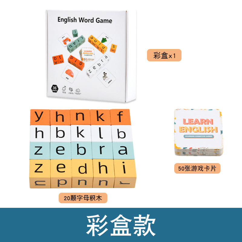 Children's English Scrabble Word Game Toys Fun Baby Parent-Child Interaction Puzzle English Letter Cognition