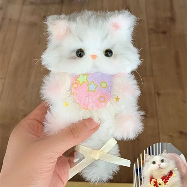 Twisting Stick Kitten DIY Material Pack Casual Style Cute Stuffed Toy for Girls Birthday Gift Bag Pendant