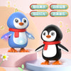 Electric dancing penguin cross-border new products children singing swing light music baby head up training baby toys