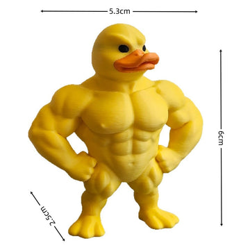 Muscle Little Yellow Duck Toy Funny Standing Duck Home Decoration Desktop Ornament Gift for Friends Model