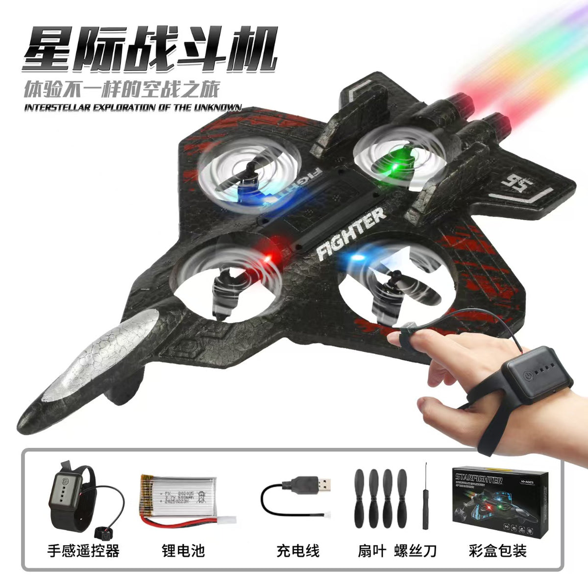 Cross-border children's remote control fighter drone rechargeable fall-resistant foam model glider birthday gift boy