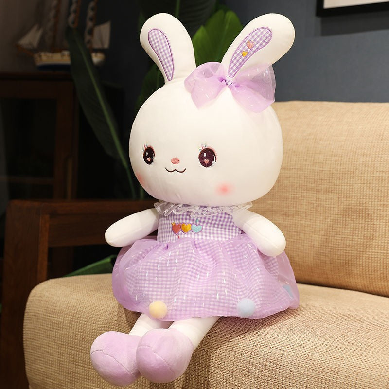 Rabbit Doll Plush Toy Cute Birthday Gift Girl's Pillow Soothing White Rabbit Doll Children's Doll