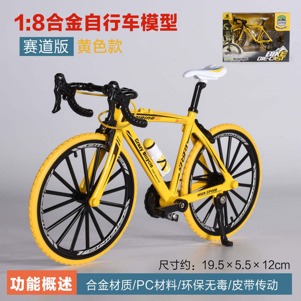 Cross-Border Artificial Bicycle Model 1:8 Alloy Mountain Foldableing Artificial Road Bike Ornaments Off-Road Bicycle Toys
