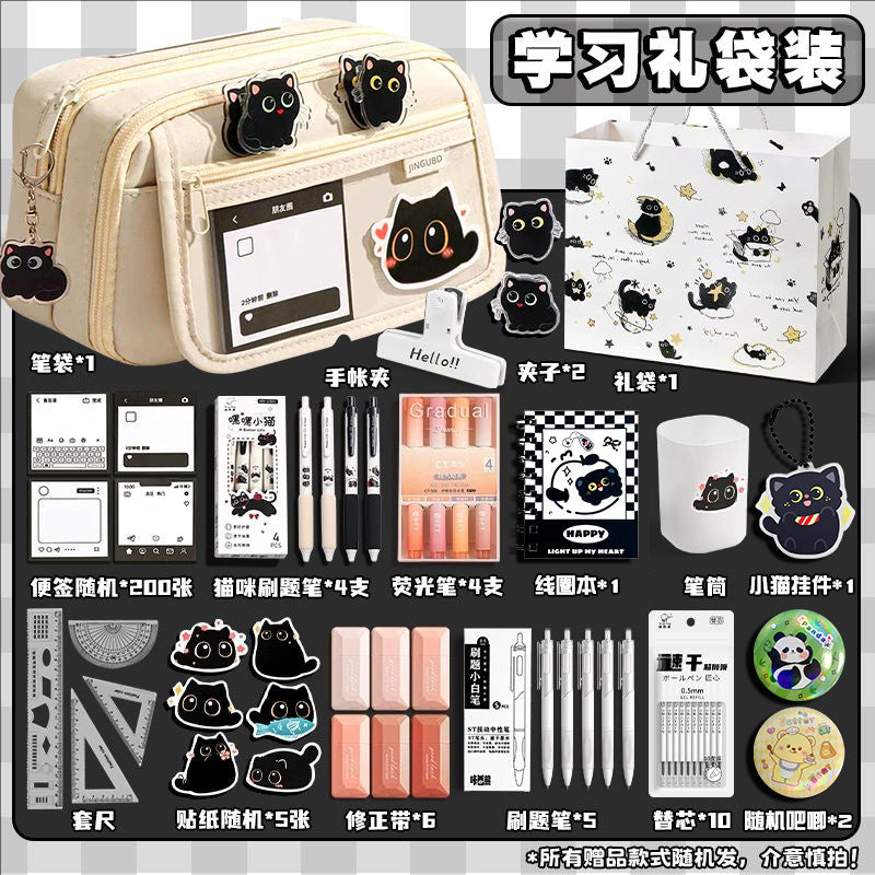 Cat Pencil Case Large Capacity Multifunctional Pencil Case for Girls 2025 New Super Popular Stationery Box Student High-Looking Pencil Case
