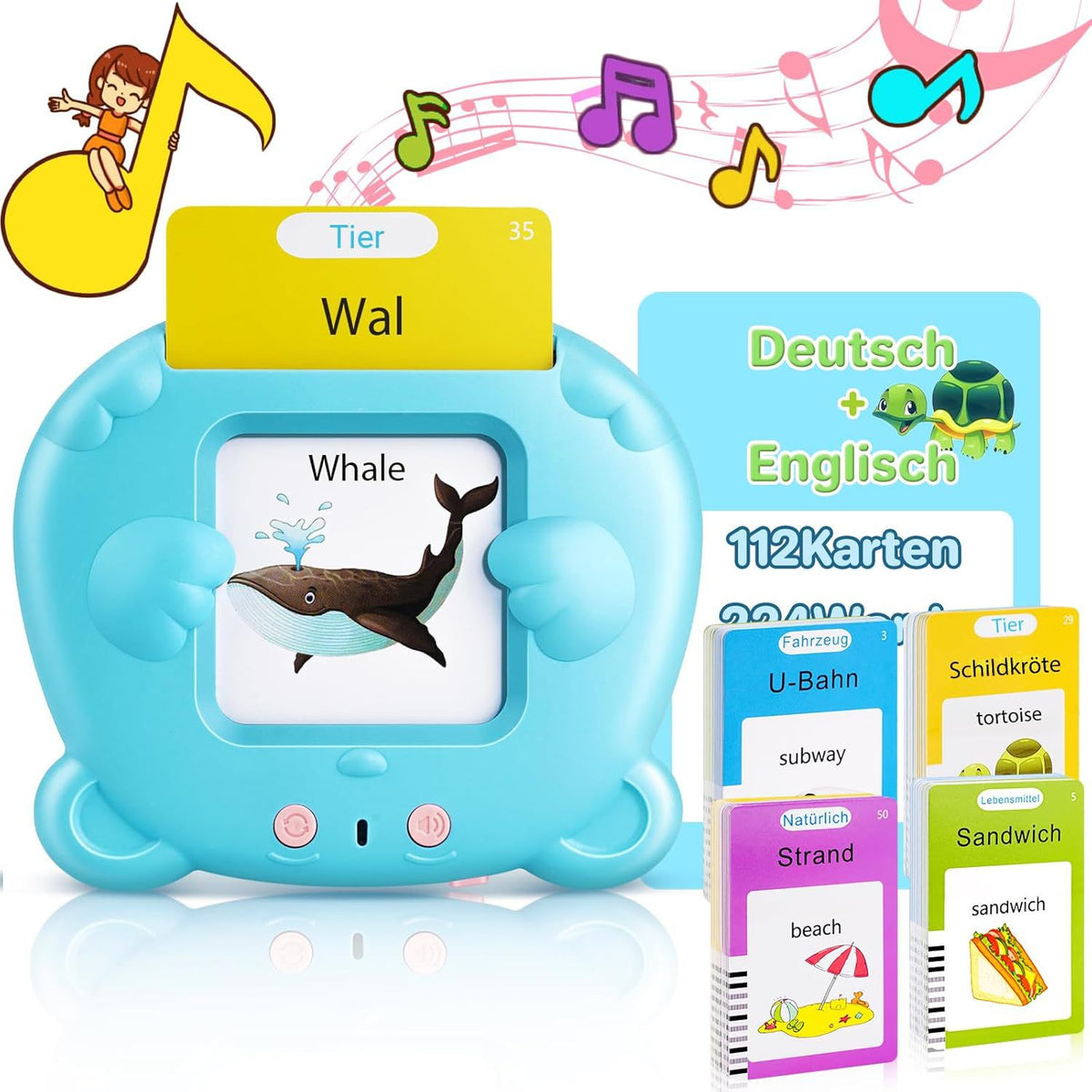 Cross-Border German Card Machine Talking Flash Cards German Card Machine Xiongbao Russian Early Education Machine