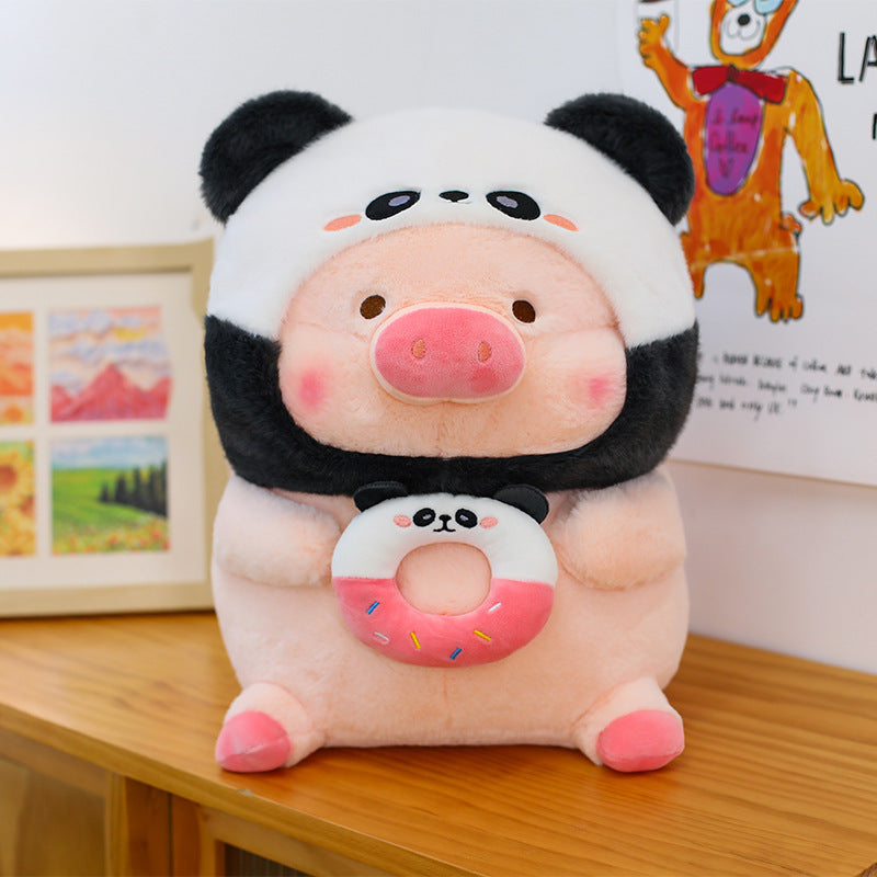 Cross-Border New Style Swimming Ring Lulu Pig Plush Toy Cute Donut Panda Pig Doll Children's Pillow Gift