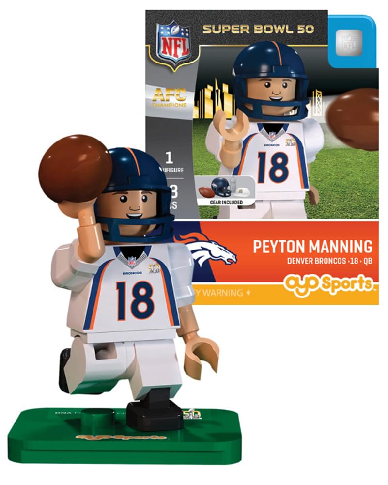 denver broncos mini football helmet super bowl Denver Broncos Super Bowl 50 Champions NFL Peyton Manning OYO Mini Figure