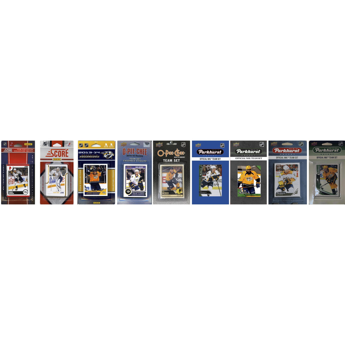 NHL Nashville Predators 9 Different Licensed Trading Card Team Sets