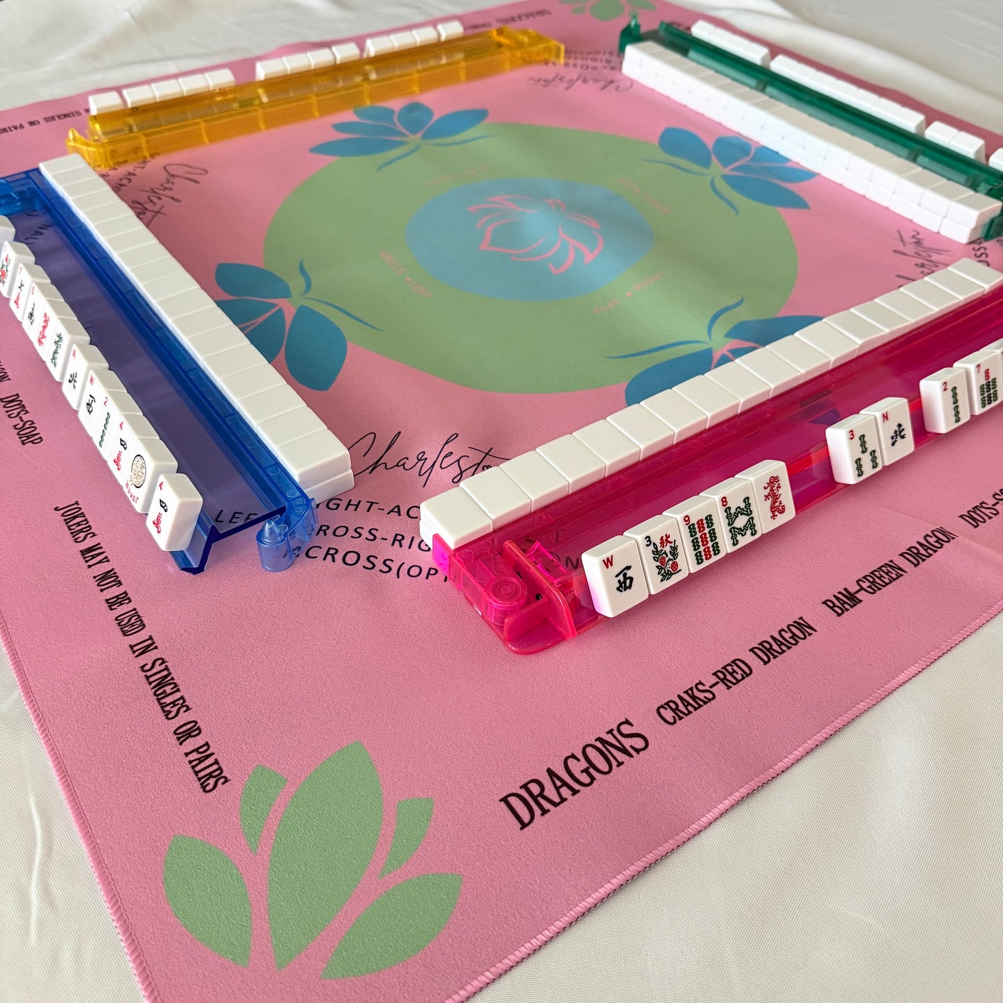 Single (ONE) Blue Mahjong Rack and Pusher