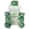 Happy Holi-Dice: Diffusion Christmas Tree - Set Of 7 Game Dice W/ Arch'D4 And Symbols