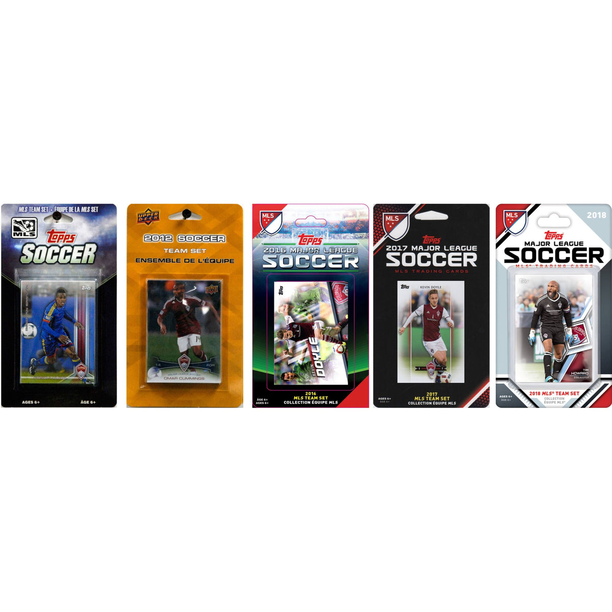MLS Colorado Rapids 5 Different Licensed Trading Card Team Sets