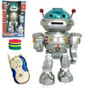 PowerTRC RC Dancing Robot - 11" Silver Plastic Model SS-AZT-RBSX with Missile Disc Launcher