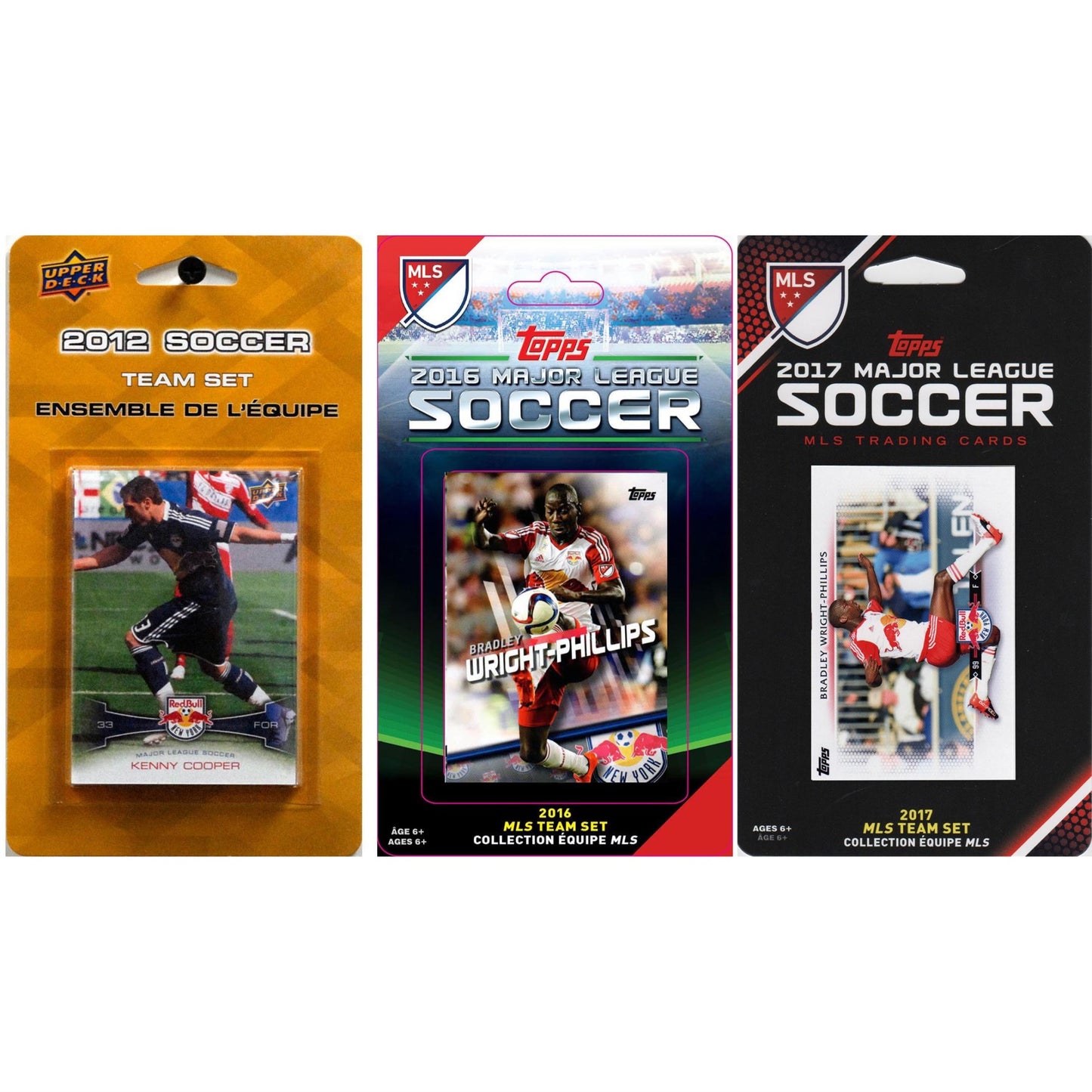 Mls New York Red Bulls 3 Different Licensed Trading Card Team Sets