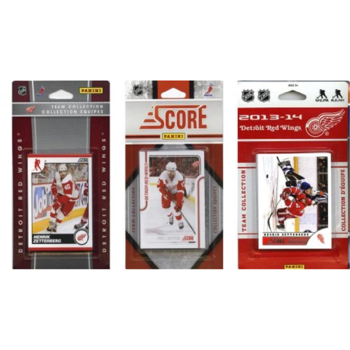 NHL Detroit Red Wings 3 Different Licensed Trading Card Team Sets