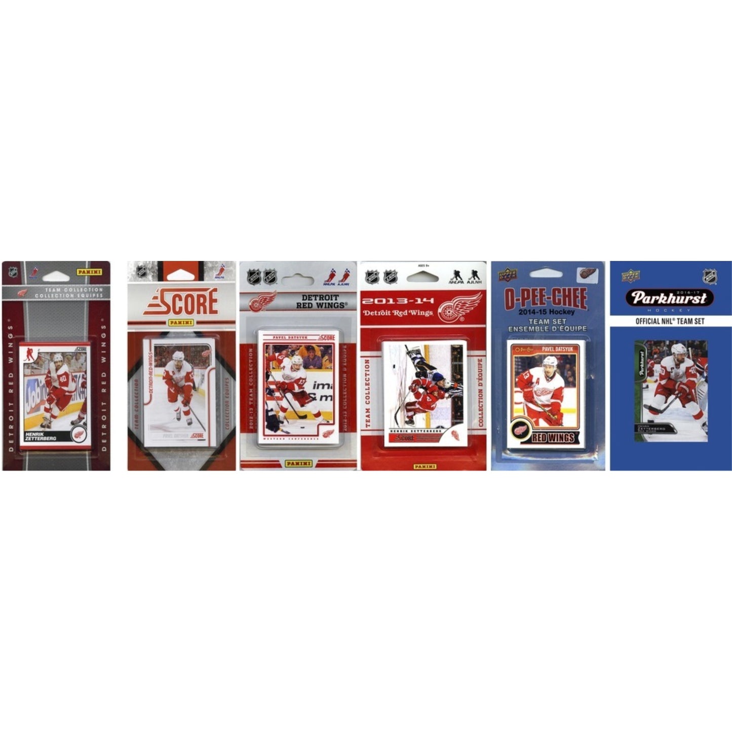 Nhl Detroit Red Wings 6 Different Licensed Trading Card Team Sets