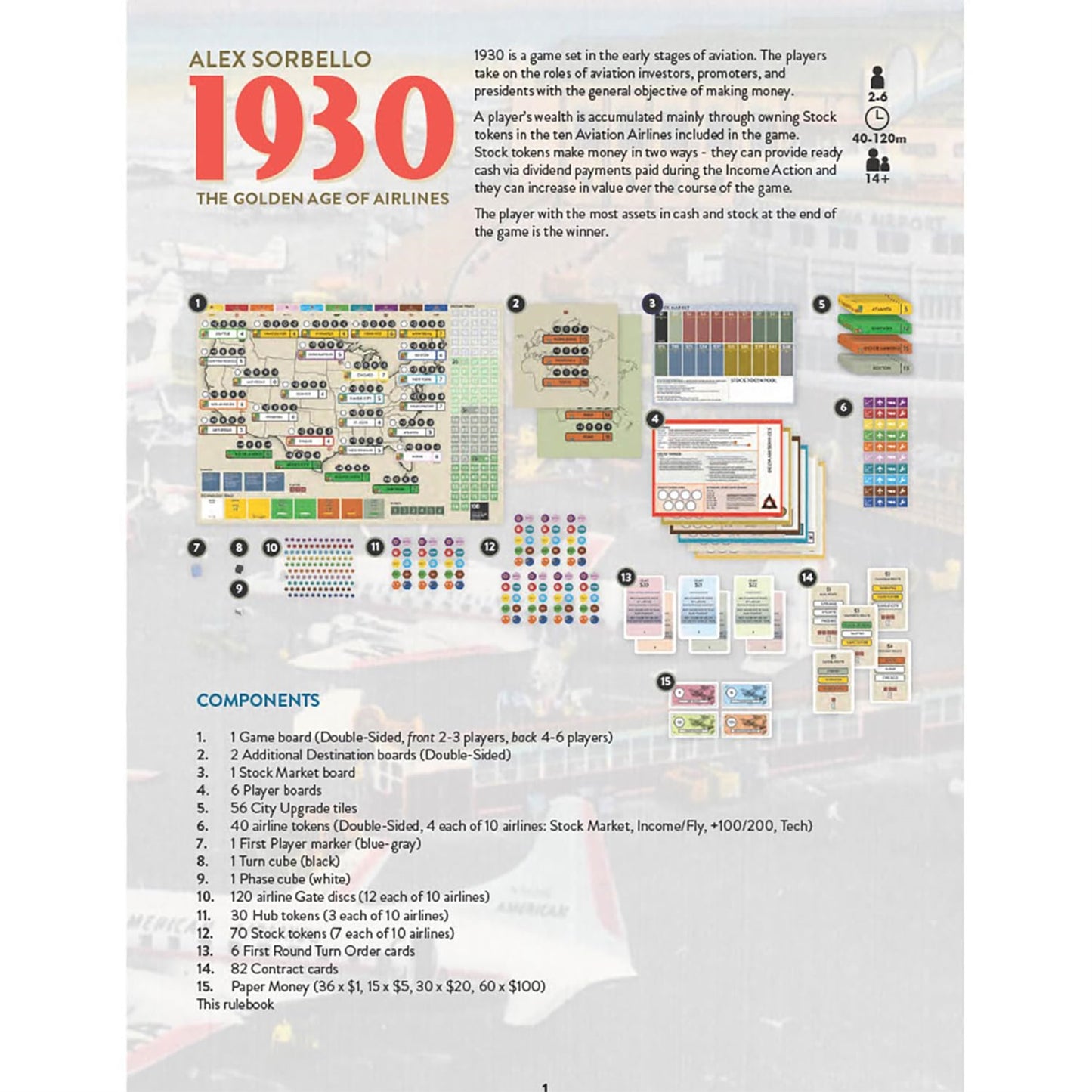 Rio Grande Games: 1930: The Golden Ages Of Airlines, Invest In Aviation, Wealth Building Economic Board Game, Ages 14+, 2-6 Players, 90-120 Min